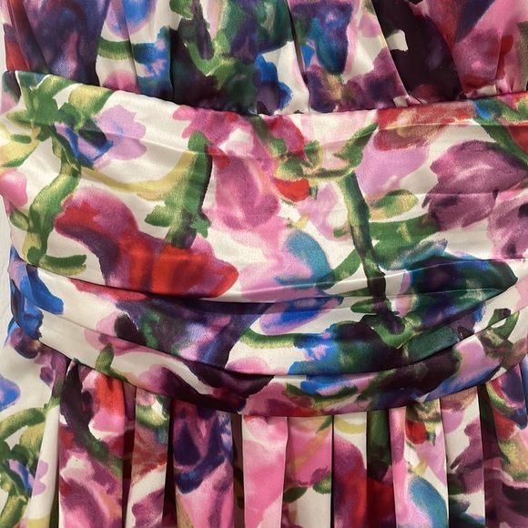 Vibrant Ruby Rox garden flower impressionist dress size 3 Juniors - Picture 4 of 9